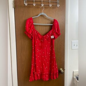 Red Dress With Hearts Size 9 Fits Like M